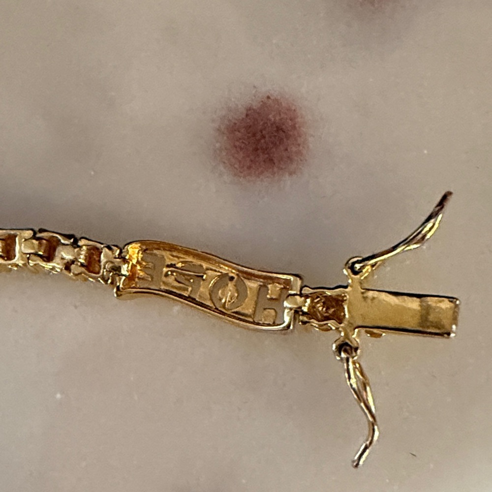 Gold-Tone Love Hope Faith Bracelet with the silver tone design feature - Picture 5 of 15